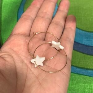 Vinca acrylic and metal star hoops